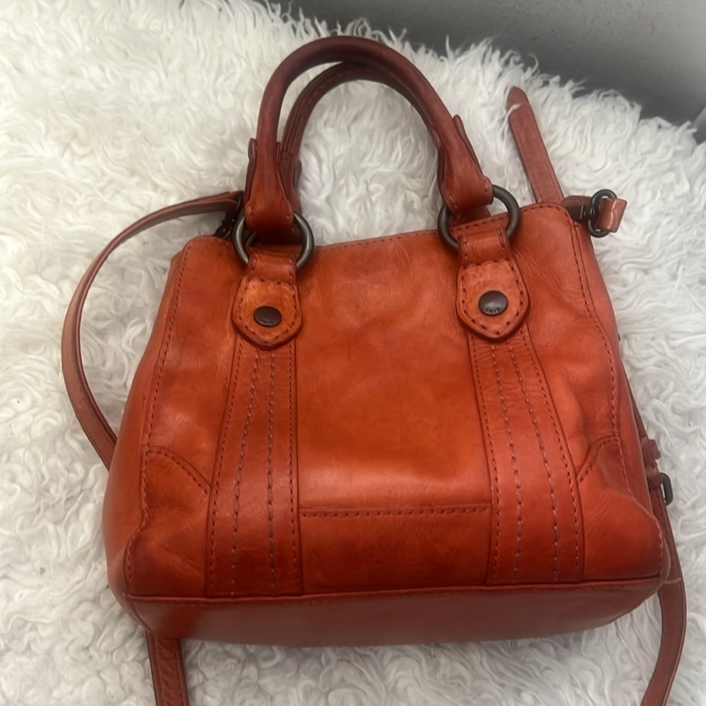 FRYE Melissa Burnt Orange Mini Crossbody Leather Handbag - Picture 8 of 14